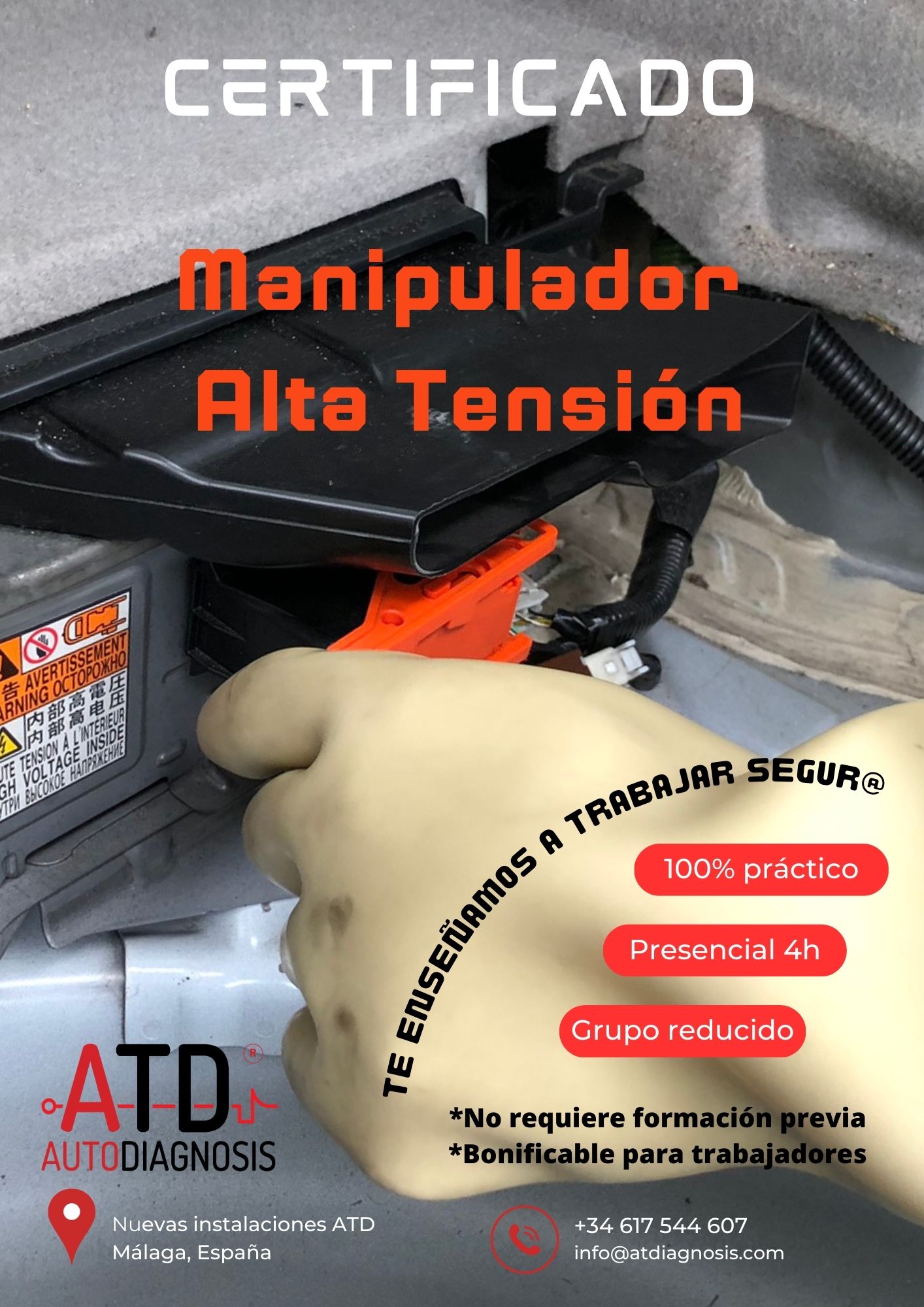 certificado de alta tensión híbridos y eléctricos